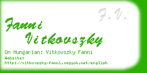 fanni vitkovszky business card